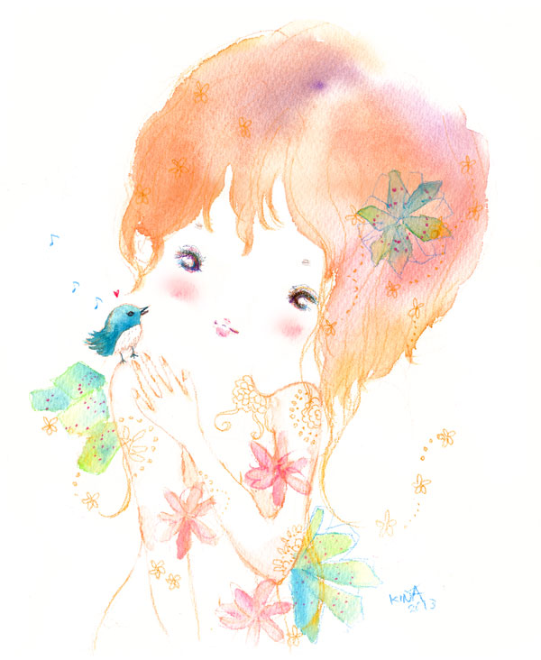 KINA イラスト 鳥のさえずり