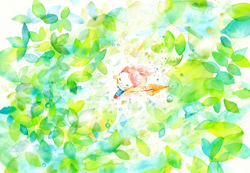 雨上がり散歩 KINA イラスト ト