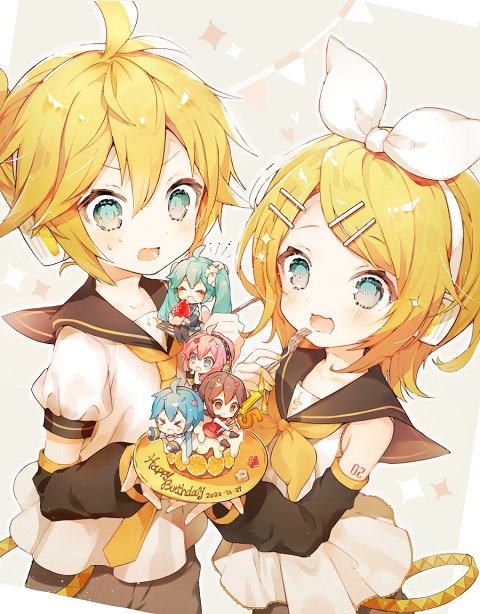 鏡音リン 鏡音レン タペストリー 15周年 15th Anniversary