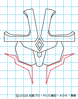 仮面ライダーキバ イクサ イラストの描き方 Illustrator作成 06