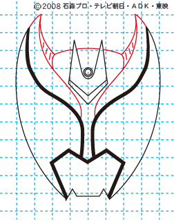 仮面ライダーキバ イラストの描き方 キバ(キバフォーム) MASKED RIDER KIVA04