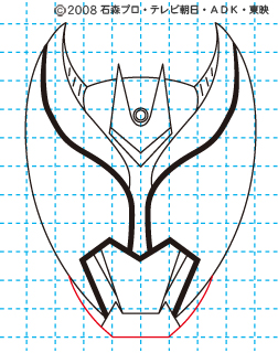 仮面ライダーキバ イラストの描き方 キバ(キバフォーム) MASKED RIDER KIVA06