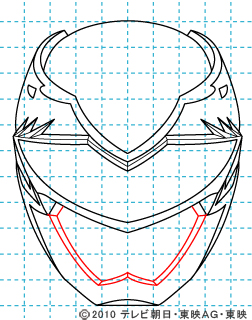 天装戦隊ゴセイジャー ゴセイレッド イラストの描き方 gosei red08