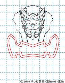 天装戦隊ゴセイジャー ゴセイナイト イラストの描き方 gosei knight04