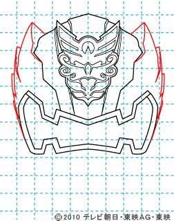 天装戦隊ゴセイジャー ゴセイナイト イラストの描き方 gosei knight05