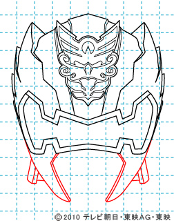 天装戦隊ゴセイジャー ゴセイナイト イラストの描き方 gosei knight06