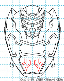 天装戦隊ゴセイジャー ゴセイナイト イラストの描き方 gosei knight08