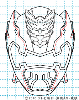 天装戦隊ゴセイジャー ゴセイナイト イラストの描き方 gosei knight09