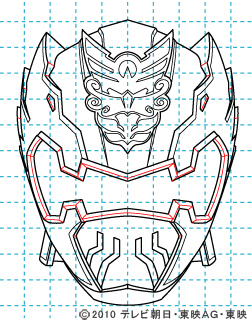 天装戦隊ゴセイジャー ゴセイナイト イラストの描き方 gosei knight10