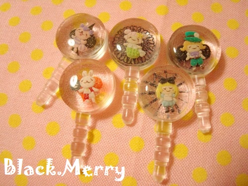 羊が01匹 レジンのイヤホンジャック アップです Black Merry 2