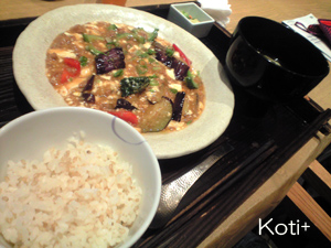 谷口さんの京茄子と夏ゴーヤのマーボー定食*