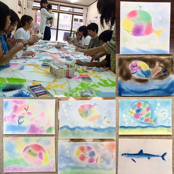 パステルアートで暑中見舞い葉書 ゆいまーる篠山 日々彩々