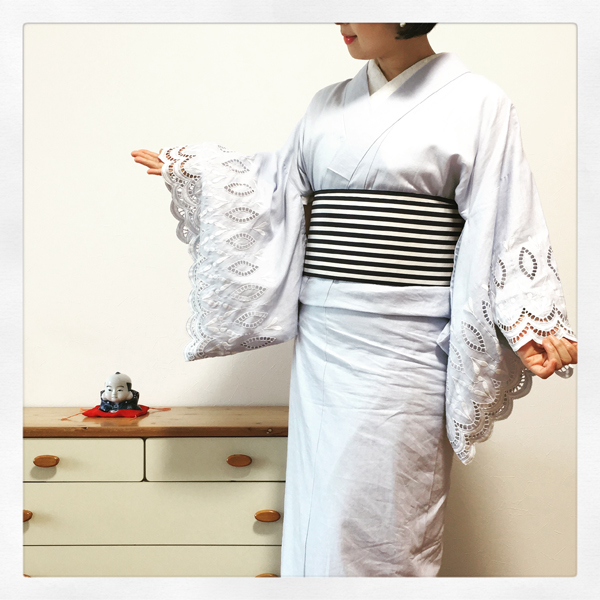 さく研究所のスカラップ刺繍着物② | 多奈ゑりきもの