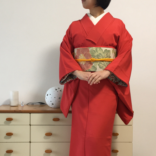 朱い色無地 | 多奈ゑりきもの