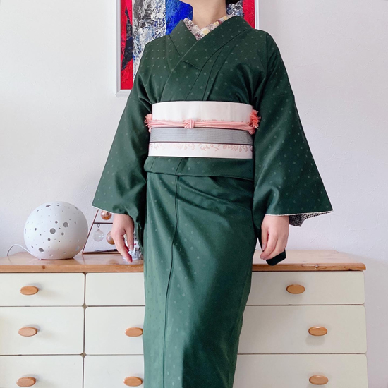 TSUBAKIANのシェイドレース半衿（ピーチ） | 多奈ゑりきもの