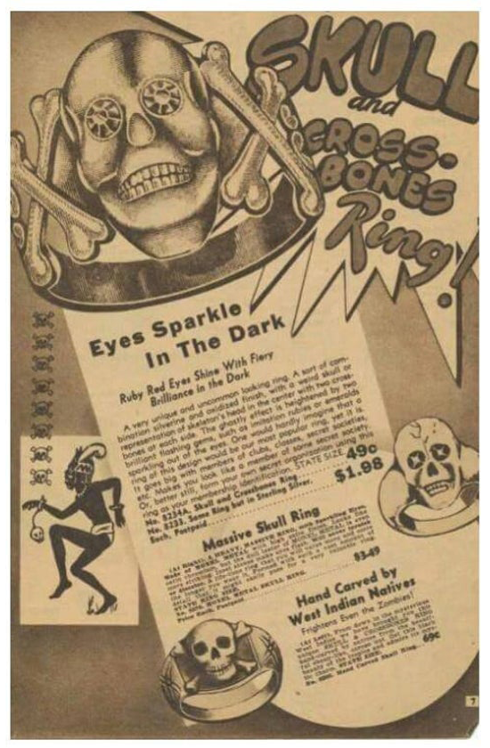 ビンテージスカルリング(Vintage Skull and Cross Bones Ring