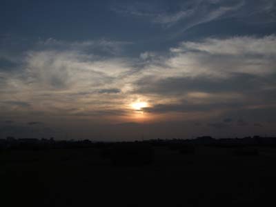 多摩川の夕日
