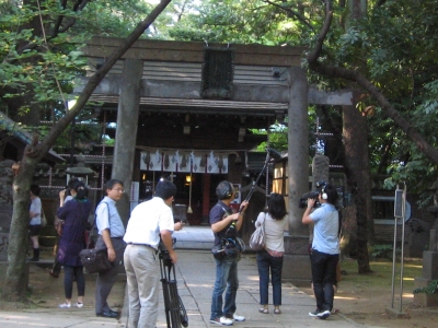 氷川神社 TV取材