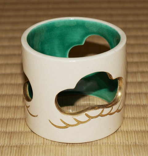 古美味】琴浦窯 和田桐山造 松透蓋置 茶道具 保証品 f5VD