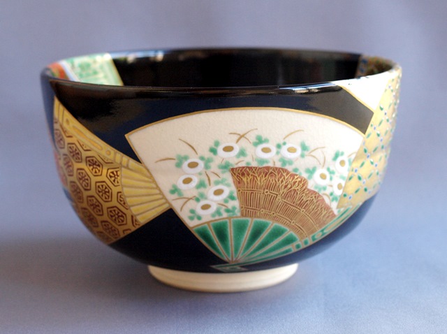 七代高橋道八 色絵扇面茶碗 | 茶道具 小西康のぶろぐ