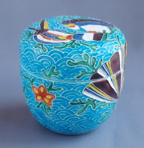 加藤利昇 浅黄交趾 海松貝絵茶器 | 茶道具 小西康のぶろぐ