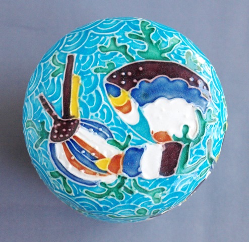 加藤利昇 浅黄交趾 海松貝絵茶器 | 茶道具 小西康のぶろぐ