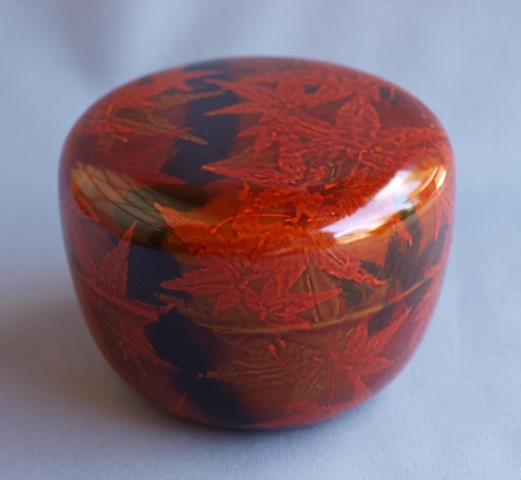 二代鈴木表朔 紅葉踏分絵 平棗 | 茶道具 小西康のぶろぐ