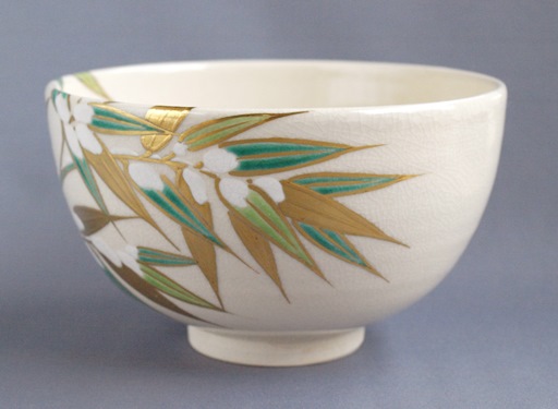 茶道具 真葛香斎造 笹絵 平茶碗 共箱(BB505) 茶道具 真葛香斎造 笹絵 平茶碗 共箱(BB505) 工芸品
