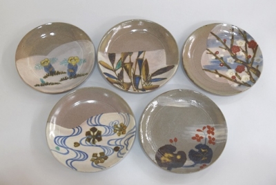 永楽善五郎 乾山写絵替 銘々皿 3客セット 永楽即全 乾山写 絵替銘々皿 五 | 茶道具 小西康のぶろぐ