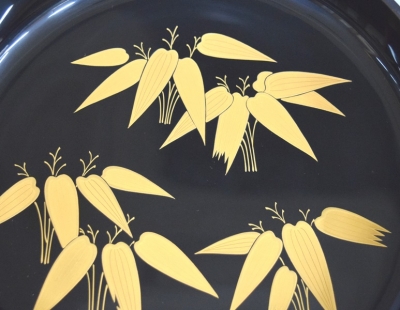 川端近左　熊笹蒔絵　溜ロクロ目食籠　即中斎書付　茶道具　表千家 川端近左 熊笹蒔絵 溜ロクロ目食籠 即中斎書付 茶道具 表千家 川端近左