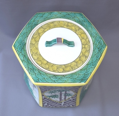 手塚祥堂 九谷写 六角水指 | 茶道具 小西康のぶろぐ