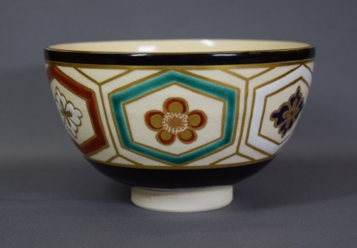 茶道具　真葛焼　宮川香斎作　色絵金彩　竜田川絵　茶碗　鵬雲斎極め箱　VR6951 茶道具 真葛焼 宮川香斎作 色絵金彩 竜田川絵 茶碗 鵬雲斎極め箱