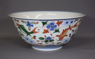 平安竹泉 青華染付 雙鱼紋樣 四角盃 茶道具 平安竹泉 青華染付 雙鱼紋樣 四角盃 茶道具