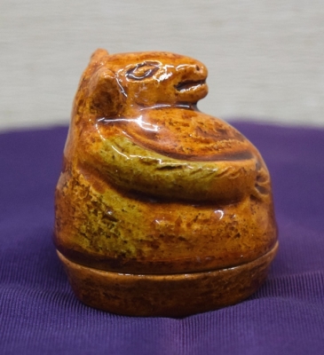 十代大樋長左衛門 飴釉 狸香合 玄室大宗匠 | 茶道具 小西康のぶろぐ