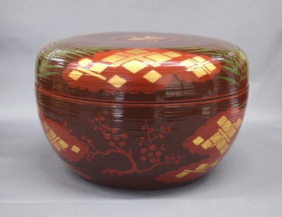 黒糸目独樂つなぎ蒔絵 食籠 即中斎書付 黒糸目独樂つなぎ蒔絵 食籠 即