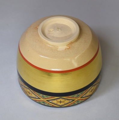 七代高橋道八 仁清窯 色絵金菱の図茶碗 坐忘斎御家元 | 茶道具 小西康