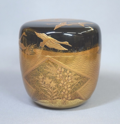 茶道具 一閑塗 松皮菱 縁高 鈴木光入 造 茶道具 一閑塗 松皮菱 縁高 鈴木光入 造