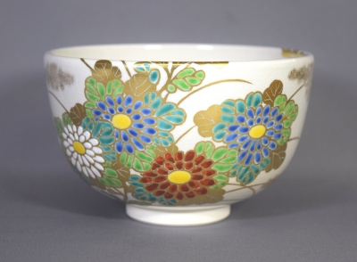 茶道具 茶碗 膳所焼 筋茶碗 淡海 ぜぜ 陽炎園 岩崎新定 新品 淡々斎書付膳所焼茶碗 銘 木枯 (共箱)陽炎園 岩崎信定 - 茶道具