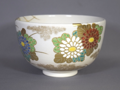 ＊新品未使用　膳所焼　赤地刷毛目茶碗　膳所陽炎園　岩崎新定造（共箱） 膳所焼 茶入 陽炎園 岩崎新定（作）象牙蓋 仕覆 共箱 | 古美術ささき