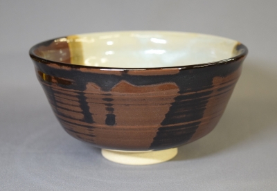 【茶道具】陽炎園 膳所焼沓形掛分茶碗 茶碗A338 膳所茶碗 – 膳所焼窯元陽炎園