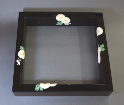 札幌【炉縁 菊桐四君子 蒔絵 鵬雲斎好み】茶道具 黒真塗 加州 好雲斎