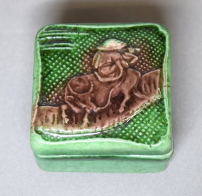 香合　信楽　牛 九谷焼 交趾写 騎牛帰家（きぎゅうきか）香合 | 茶道具 小西康のぶろぐ