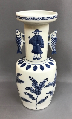 膳所焼 陽炎園 岩崎新定 染付高砂花入 | 茶道具 小西康のぶろぐ