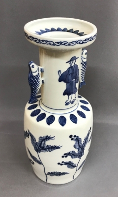 膳所焼 陽炎園 岩崎新定 染付高砂花入 | 茶道具 小西康のぶろぐ