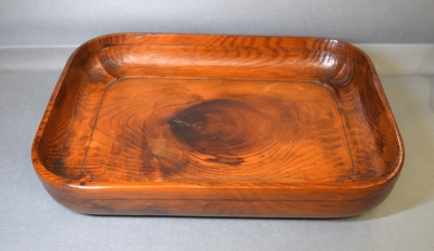 ウ291 煙草盆『木芸家　田中重希』『松行李蓋皿　莨盆　共箱』茶道具 ウ291 煙草盆『木芸家 田中重希』『松行李蓋皿 莨盆 共箱