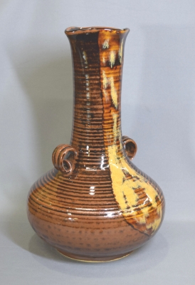 膳所焼 陽炎園 岩崎新定 菱口笹耳花入 | 茶道具 小西康のぶろぐ