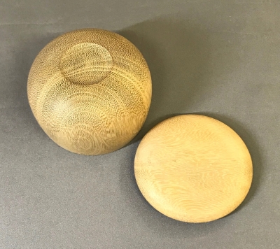 大梅和尚 碁筒茶器（江州少林寺 一休禅師手栽のもくせい古材