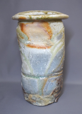 茶道具】耳付花入れ 完成品 杉本貞光 作（杉本貞光 伊賀花入