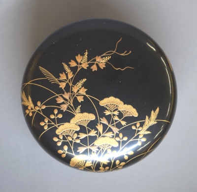 a228 喰篭　塗喰篭　銘々皿5枚付　四季　草花　蒔絵　茶道具　茶道　古物 e942d87905641af407aac28e79a2c3