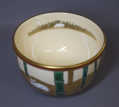 清閑寺窯 杉田祥平 色絵竹林の兎茶碗 | 茶道具 小西康のぶろぐ